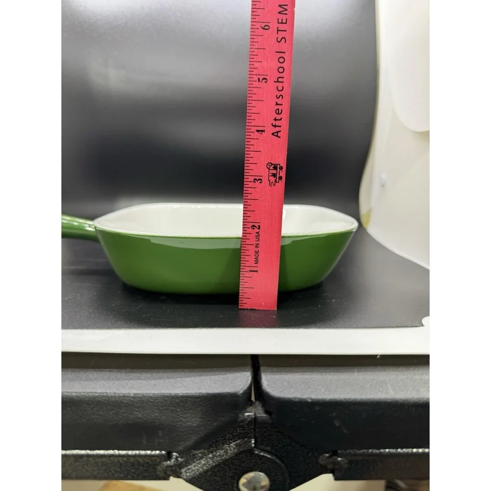 Lyngby porcelain green‎ enamel skillet